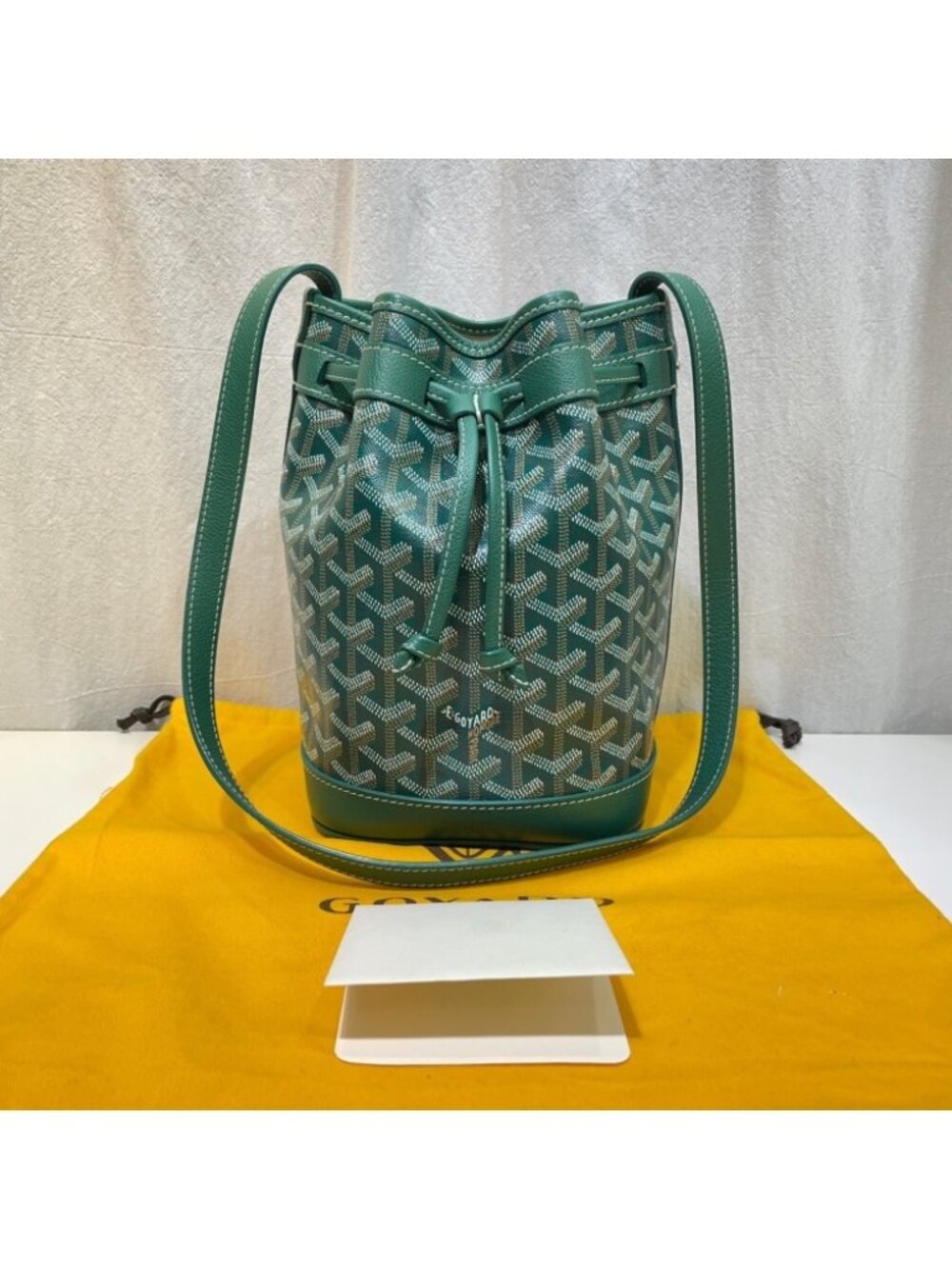Green Goyard Petit Flot Bucket Bag
